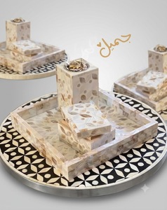 Prêt à expédier - Cadeau de l'Aïd - Encens arabe religieux - Brûleur de Bakhoor en perles - Ensemble Mubkar - Incrustation en nacre - Product Image 1