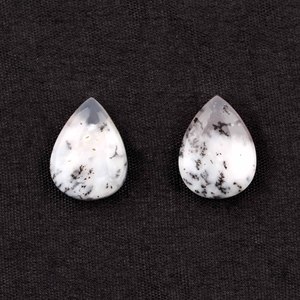 Ágata Dendrítica Blanca Natural de Primera Calidad, 10x14mm, Forma de Pera, Briolette, Gema Suelta, Suministros para Fabricación de Joyería DIY - Product Image 1