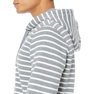 เสื้อฮู้ดซิปสีเทาลายทาง ทรงปกติ สวมใส่สบายๆ สำหรับฤดูใบไม้ร่วง ผลิตจากผ้าฝ้ายถัก 100% ระบายอากาศได้ดี - Product Image 6