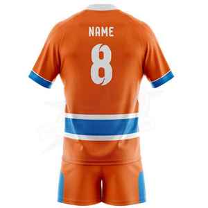 Maillot de rugby pour homme, manches courtes, col rond, imprimé par transfert thermique, évacuation de l'humidité, taille régulière et plus, 100 % polyester, adulte - Product Image 4
