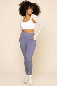 High Waist Solid Color Yoga <b>Leggings</b> 2 Side <b>Pockets</b> Full Length Seamless Spandex Polyester Squat-proof Anti-cameltoe Women's - Product Image 6