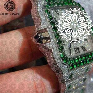 Montre de luxe Charm_Jewells en acier inoxydable, boîtier rond de 36 mm, quartz analogique, lunette sertie de diamants, mode féminine - Product Image 2