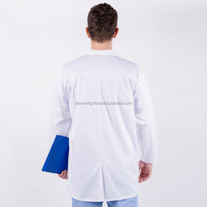 Bata de laboratorio de carga de algodón polivinílico de moda unisex para médicos y enfermeras Diseño personalizable Hecho en Vietnam-Uniformes de hospital - Product Image 3