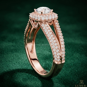 Luxury Double Halo Moissanite Engagement Jewelry for Women in <b>925</b> Sterling <b>Silver</b>, 9K 10K 14K 18K Rose Gold, IGI Certified - Product Image 3