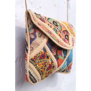 Modern Style Hand Embroidery Banjara Casual Fashion Open Closure <b>Chains</b> Patchwork <b>Mirror</b> Work Clutch Purse for Women's Daily Use - Product Image 4