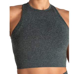 Custom Womens High Neck Seamless Sports Bra Gym Fitness Yoga Crop Top <b>Stretch</b> Breathable Activewear OEM Wholesale - Product Image 5