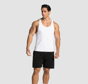 Débardeur en tricot blanc uni pour homme, col rond, vêtement décontracté, respirant, en polyester - Product Image 3