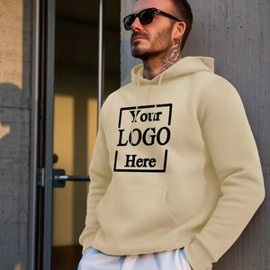 Customizable Men's 100% Cotton Fleece Oversized Hoodie Personalized Photo/Text Front <b>Back</b> Design Eco-Friendly Autumn Sweatshirt - Product Image 1