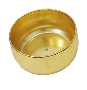 Maceta Redonda de Metal para Decoración del Hogar, Maceta Decorativa de Metal para Mesa de Noche - Product Image 1