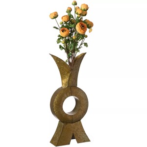 Vase de sol en bronze contemporain doré, fait main avec finition dorée texturée, sculpture décorative - Product Image 3