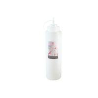 Bouteille souple en plastique PP sans BPA de 1000 ml pour sauces, distributeur de condiments durable avec buse de précision, bouchon sécurisé et étiquette imprimée numériquement