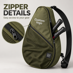 Sac de raquette de squash personnalisé REXFIT Sports avec bandoulière réglable et poche avant en mesh pour les trajets quotidiens au terrain et les entraînements - Product Image 4