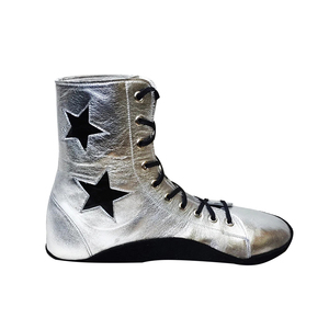 Zapatos de Boxeo de Alta Gama con Logotipo Personalizado al por Mayor, Botas Profesionales para Combate, Zapatos de Boxeo de Cuero Genuino Directo de Fábrica OEM - Product Image 2