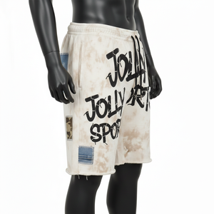 Pantalones Cortos para Hombre con Lavado Ácido, Algodón de Alta Calidad, Felpa de 320 GSM, Estilo Urbano, Diseño de Paneles, Logotipo Impreso - Product Image 3