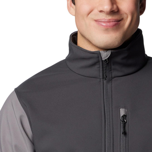 Veste coupe-vent à col haut, style streetwear tendance, entièrement personnalisable, pour homme, en softshell, fermeture éclair, hiver, faible quantité minimum de commande. - Product Image 4