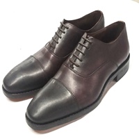 Chaussures de mariage élégantes pour hommes en cuir véritable, cousues Goodyear, imperméables et respirantes, pour l'automne, avec talon compensé