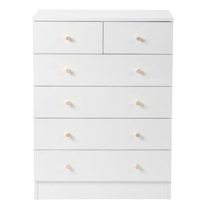Modern Simple White 6 Drawer Dresser - Product Image 5