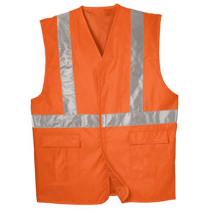 Chaleco de Seguridad de Alta Visibilidad Rojo Reflectante Unisex Ropa de Trabajo Material de Poliéster - Product Image 3