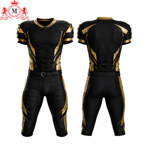 Impression par sublimation or noir, matériau polyester de haute qualité, service OEM, uniforme de football américain - Product Image 6