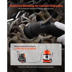 Kit de sablage manuel Walnut Blaster 1200W avec aspiration intégrée, 5,5 lb, et buse d'extension pour le nettoyage du carbone et des noyaux de pompe - Product Image 3