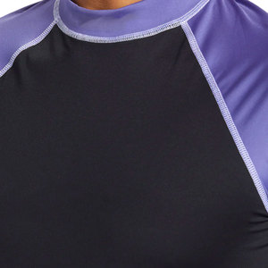 <b>Men</b> Black Purple Color Blocked Rash Guard Spandex Polyester Anti-Uv <b>Compression</b> <b>Shirt</b> Full Sleeve Printed Top By TIAGO SPORTS - Product Image 5