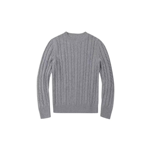 Pull en coton mélangé pour homme avec col roulé, logo brodé, motif torsadé, anti-rétrécissement, idéal pour l'automne - Product Image 5