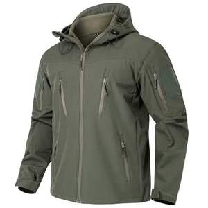 Veste softshell imperméable et coupe-vent pour homme, col montant en toile, fermeture éclair, légère, pour sports de plein air, hiver - Product Image 4
