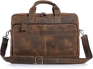 Urban Executive Genuine Leather Laptop Briefcase Minimalist Business Office Bag with Shoulder Strap Premium Handmade Work Bag - Product Image 3