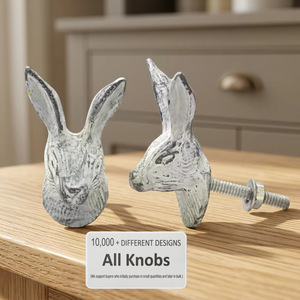 Poignée de meuble en fonte en forme de tête de lapin, style moderne, pour tiroir de cuisine et salon, écologique, forme originale, durable - Product Image 3