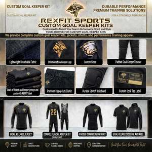 Conjunto de Camiseta y Pantalones de Portero, Manga Larga, Acolchado, Uniforme de Fútbol con Colores Personalizados para Clubes de Fútbol y Equipos de Entrenamiento - Product Image 4