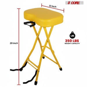 Tabouret de Guitare 5Core, Chaise Rembourrée Pliable de 3,15 po, Siège Musical Robuste avec Repose-Pieds Intégré, Support de Guitare - Product Image 5