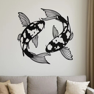 Décoration murale en métal, artisanale, en fer, pour salon, chambre, bureau, élément décoratif moderne et élégant - Product Image 1