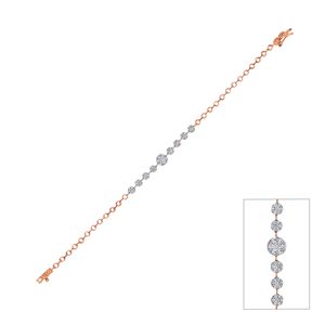 Elegante Brazalete Circular con Diamantes en Oro Rosa |   Pulsera Redonda con Diamantes Pavé para Mujer |   Cadena de Joyería Fina de Lujo - Product Image 3
