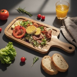 Tabla de cortar de madera estilo rústico con acabado rústico, perfecta para cocinas de estilo campestre, comedor o catering. - Product Image 4