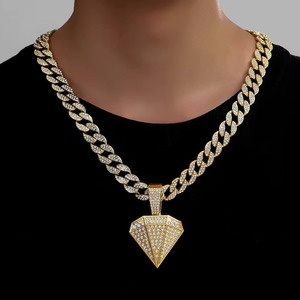 ZAWO HOUSE Luxury 925 Silver Rhodium Plated Pendant Necklace With Diamond Shape Micro Insert <b>Box</b> Chain Unisex Everyday Wear - Product Image 2