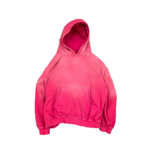 Vintage Washed Faded Hoodie Oversized No String Men Cotton 380 Gsm Heavy Weight Fleece Acid Washed Hoodie - Product Image 4