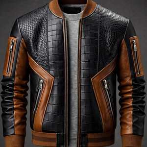 เสื้อแจ็คเก็ตหนังผู้ชายแบบทางการสำหรับฤดูหนาว น้ำหนักเบา ดีไซน์สั่งทำพิเศษ OEM คุณภาพสูง ระบายอากาศได้ดี สำหรับขายออนไลน์ - Product Image 6