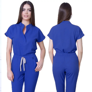 Conjuntos de Uniformes Médicos de Enfermería de Punto de Secado Rápido para Mujer, Manga Corta de Verano, Ropa de Trabajo para Hospital, Venta Caliente - Product Image 2