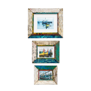Handcrafted Photo <b>Frame</b> Eco-Friendly Reclaimed Boat Wood Original Color for <b>Wall</b> Home Decoration Living Room Bedroom Wholesale - Product Image 5