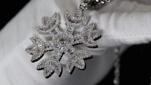 Snowflake Baguette Cut Moissanite Hip Hop Iced <b>Charm</b> Pendant Rhodium Plated Sterling <b>Silver</b> for Unisex Everyday Wear for Gifts - Product Image 5