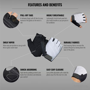 Gants de cyclisme professionnels en gros |   Cuir synthétique durable, ajustement seconde peau |   Usine de fourniture en gros - Product Image 2