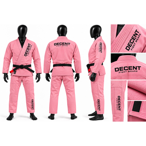 Kimono de BJJ rose en coton 100% unisexe, coupe classique, respirant, uniforme d'arts martiaux Decent Fight Wears - Product Image 5