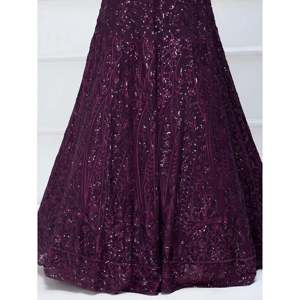 Vestido de Fiesta Tipo A con Lentejuelas Moradas y Pedrería, Lehenga Choli de Lujo para Eventos - Product Image 2