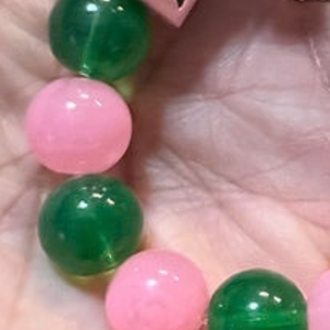   สร้อยข้อมือแก้วสีชมพูและสีเขียวสำหรับผู้หญิง เครื่องประดับลูกปัดสุดหรู สร้อยข้อมือลูกปัดแก้วหลากสีสัน ของขวัญเครื่องประดับข้อมือแฟชั่น - Product Image 5