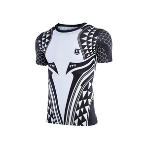 เสื้อแรชการ์ดแขนสั้นผู้ชาย แบบรัดรูป เสื้อว่ายน้ำแขนสั้น แห้งเร็ว - Product Image 3