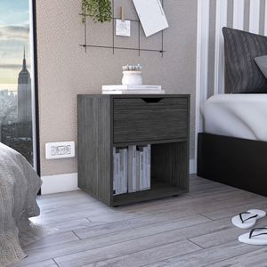 Comodino Aberdeen da 19,7 Pollici con Ripiano Aperto, Elegante Mobiletto per Arredamento Camera da Letto - Product Image 1