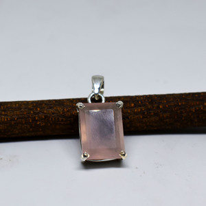 Wholesale Natural <b>Rose</b> <b>Quartz</b> Pendant 925 Sterling Silver Handmade Rectangular Pink Gemstone Pendant Vintage Crystal <b>Jewelry</b> - Product Image 5