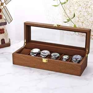 Juego de Tres Cajas Redondas de Madera para Almacenamiento con Tapas con Bisagras, Organizador Decorativo Rústico - Product Image 3
