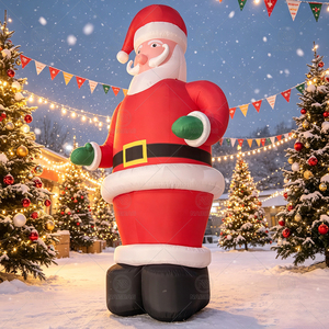 Père Noël gonflable géant de 6 m en tissu Oxford, grand Père Noël gonflable pour l'extérieur, pour jardin, centre commercial, exposition commerciale de Noël - Product Image 5