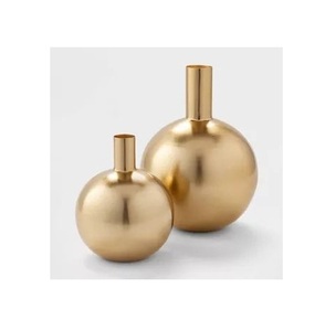 Modern Gold Metal Flower Vase <b>Tall</b> Cylinder Shape Minimal Decorative Vase Luxury Tabletop Centerpiece Contemporary Home Decor - Product Image 4